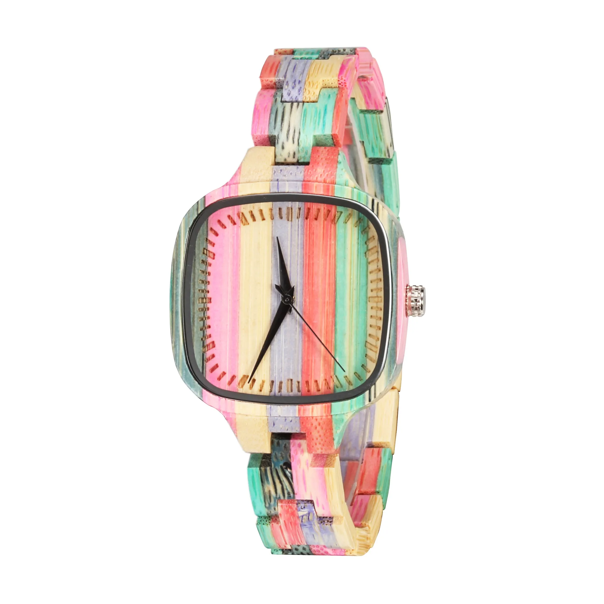 2021 New Natural Engraved Bamboo Custom Color Wooden Watch OEM women Wood Watches