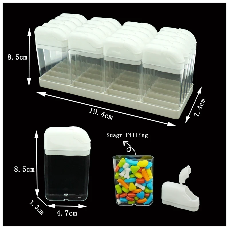 Empty Candy Toy Plastic pp + ps Container Hard Candy Dispenser Sweet Fudge Holder Colorful Promotional Toys