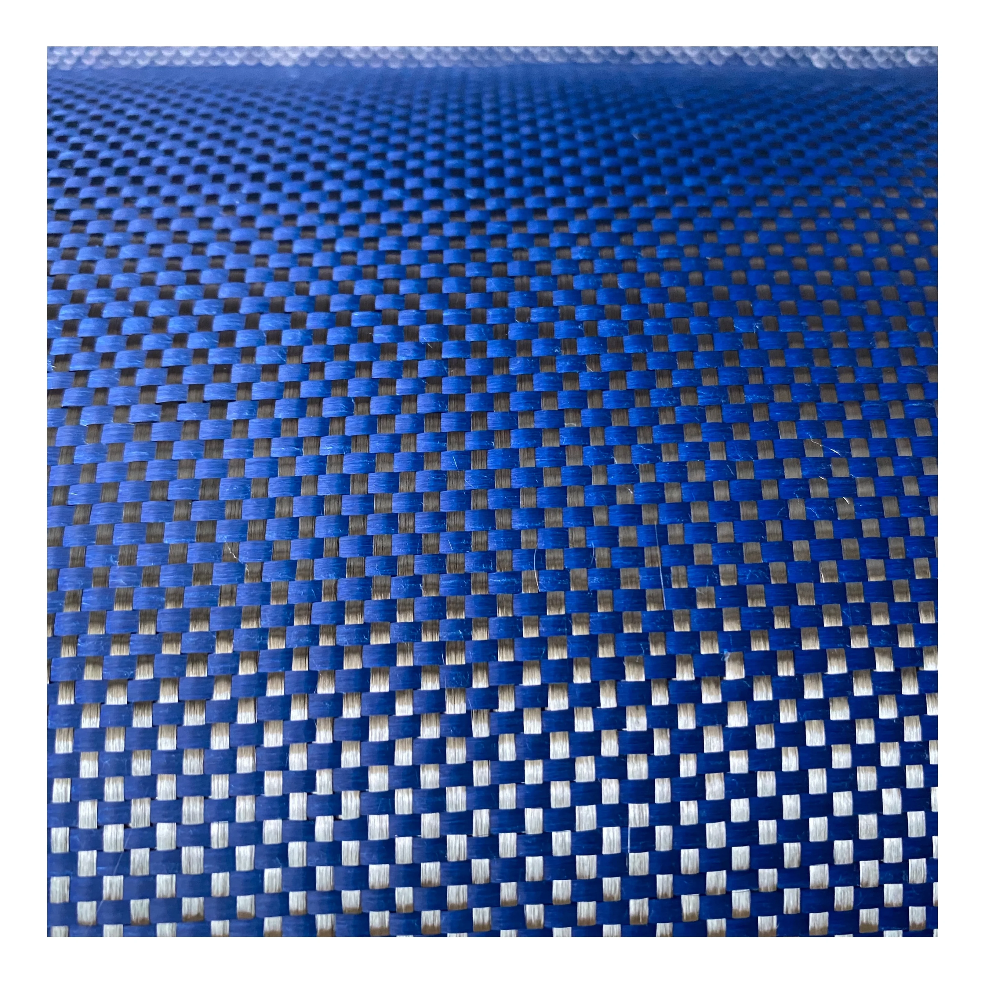 customized carbon fiber Kevlar hybrid fabric blue kevlar carbonfiber cloth