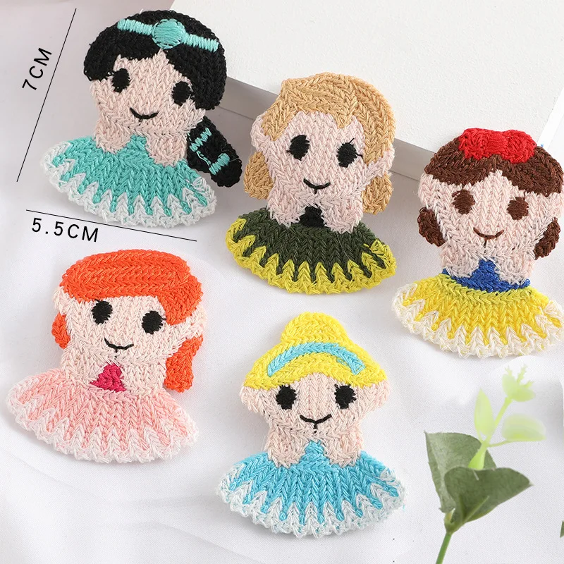 RARA Wholesale Children Hair Accessories Cute Cartoon Kids Fabric Knitted Hair Princess Snap Hair Clips for Girls