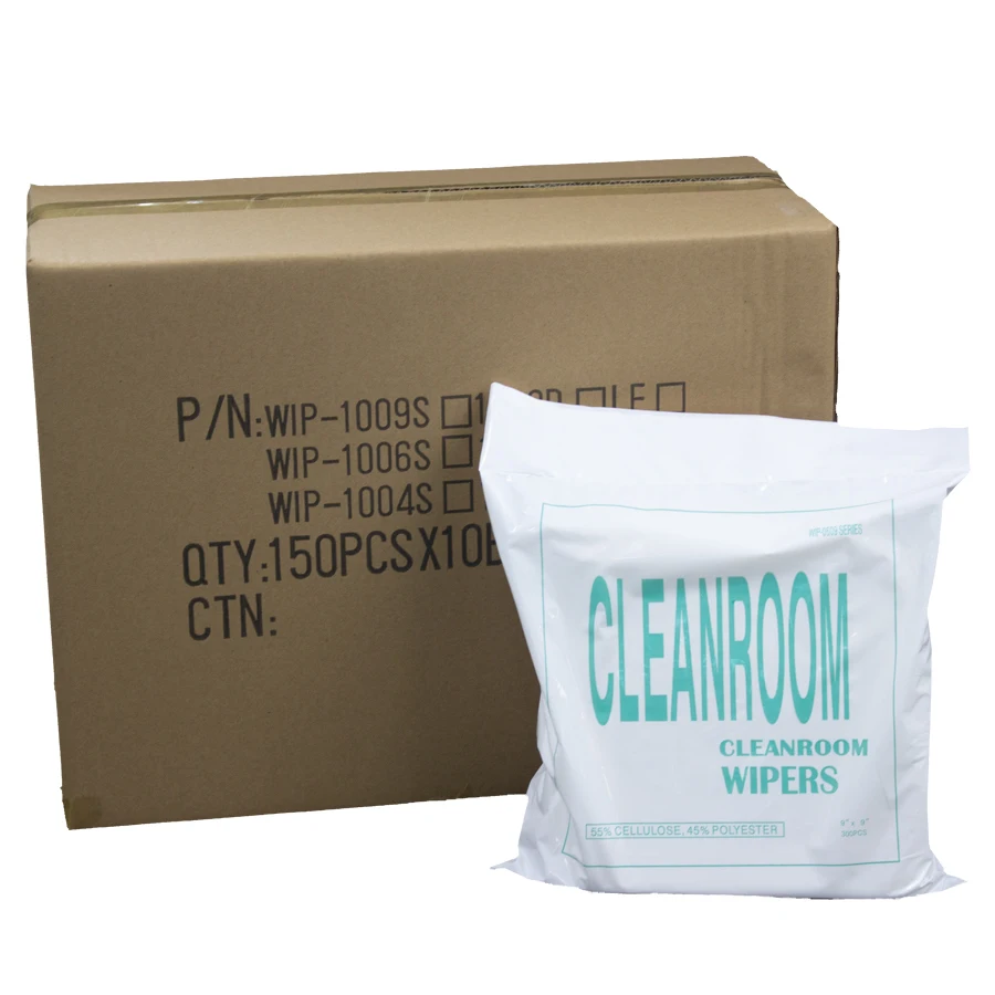 Class 1000-100 120 gsm Lint Free Cleanroom Wipes Polyester Wiper For LCD Phone