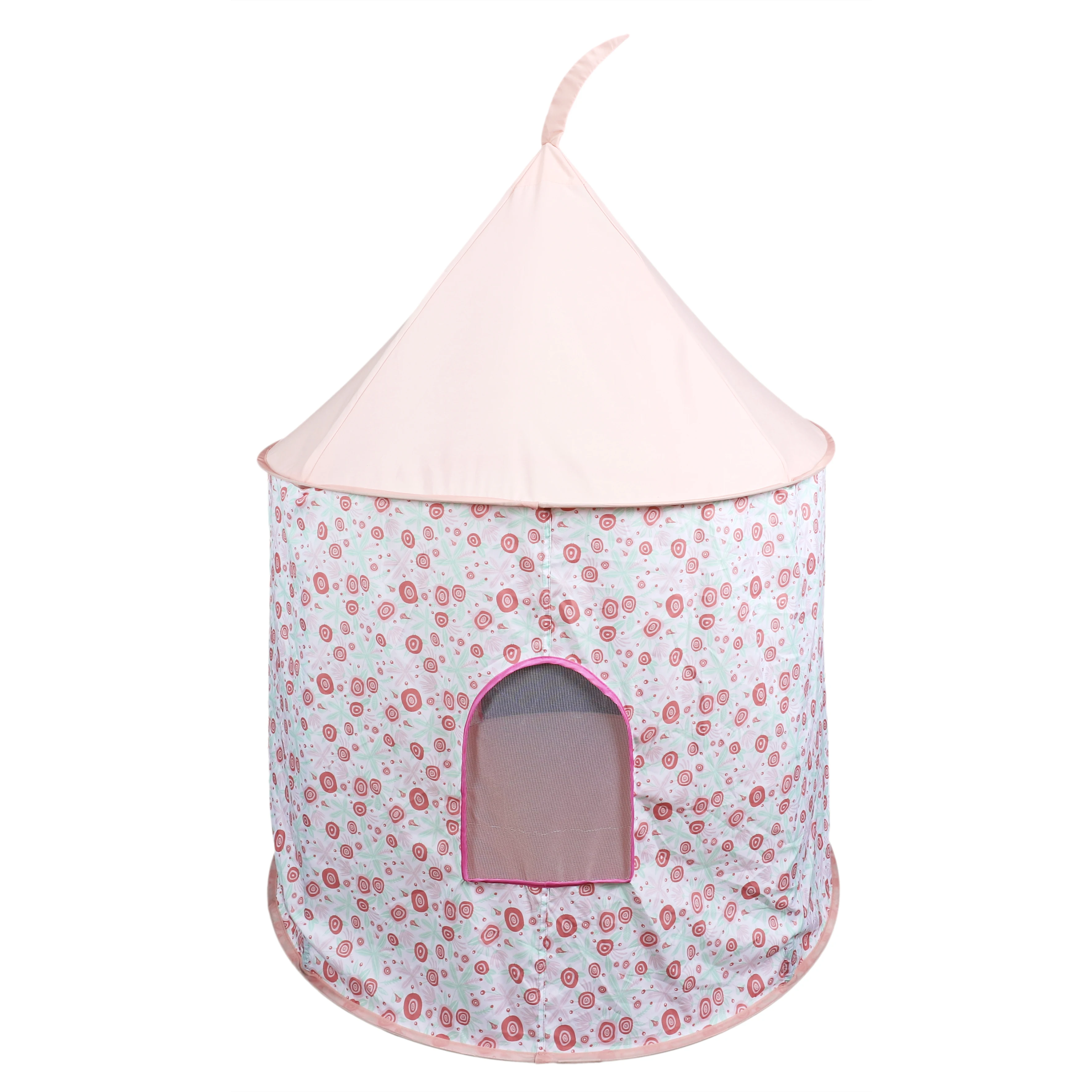 CMP Pink Gray Prince Princess Castle Play Pop Up Tent Teepee Tent Kids Baby Game Room Kids Princess Play Tent