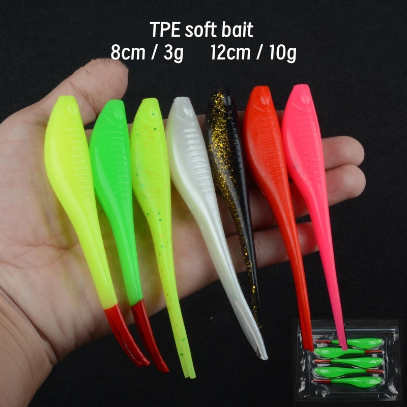 New OEM 8cm/3g 12cm/10g TPE Soft Lures Fishing Bass Bait Hooked Leurre De Pche Minnow Soft Fishing Lure