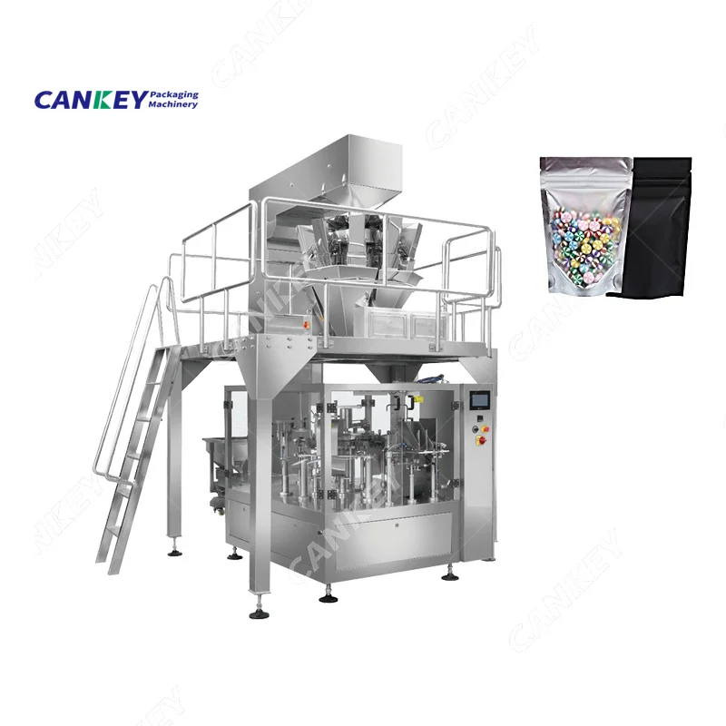 Automatic Coconut Candy Gummy Bear Premade Bag Packing Vertical Packaging Machine For Candy