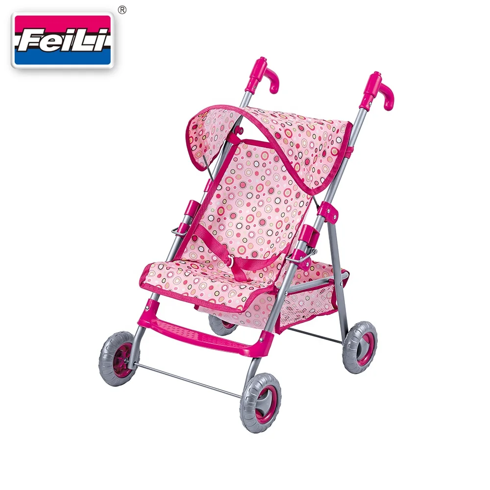 Feili stroller toy doll stroller with adjustable handel for girl doll carriage