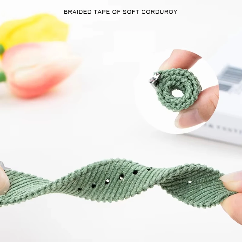 Women Men Adjustable Sport Braided Corduroy Velvet Woven Nylon Braided Loop Watch Band Strap For Smart Watch Series 49mm