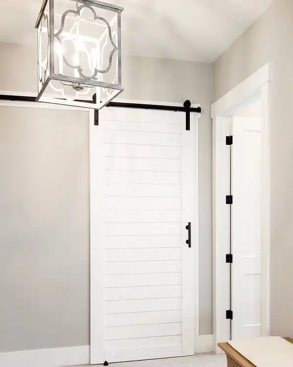 CBMmart Antique Style Black Classic Carbon Steel Double Barn Door Hardware Kit Sliding Wooden Barn Door