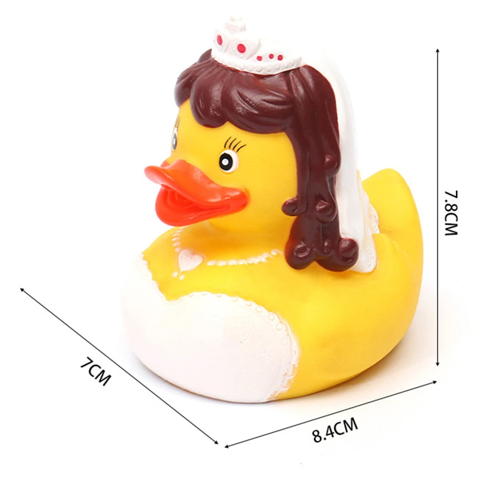 Party Art Decorations 7cm 8 cm Floating Vinyl Toy 3 Inch Yellow Bride Groom Wedding Rubber Ducks