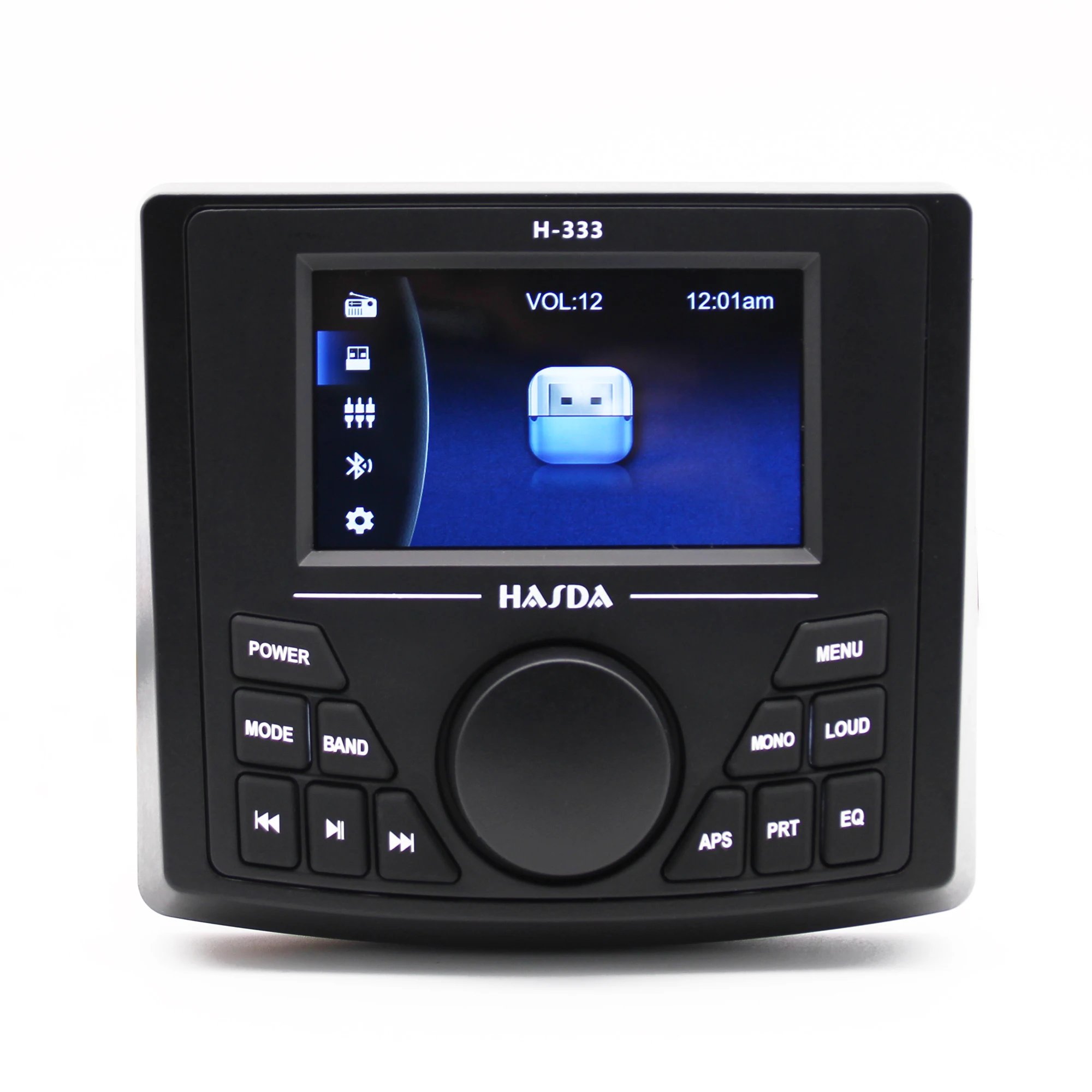 3 Inches Display AM/FM Compact Marine UTV RZR Blue-tooth Radio Digital Media Receiver MP3 / Photo/Video Playback