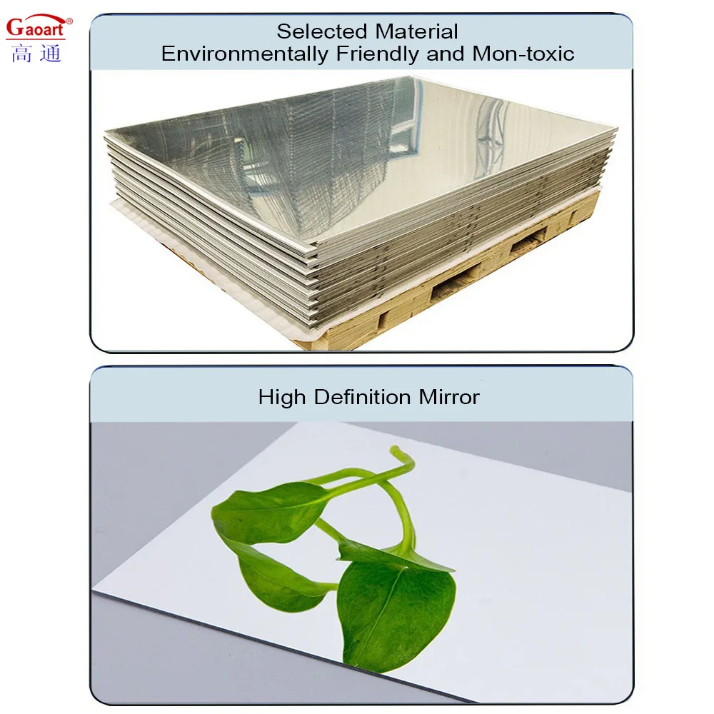 Factory Direct Sale House Decor Self Adhesive Stickers Plastic Large Flexible Unbreakable Wall Mirror Acrylic Sheet