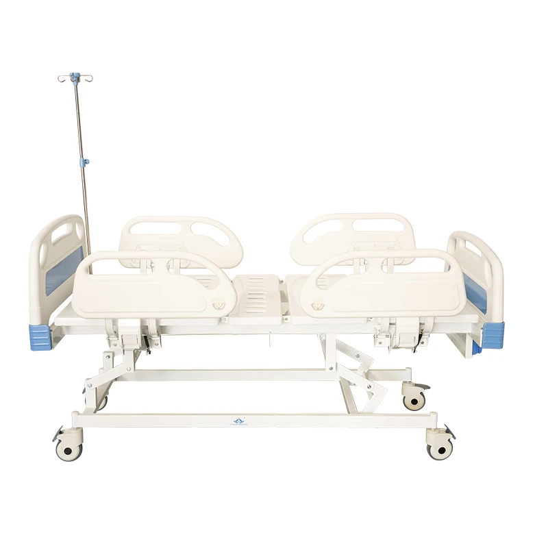 MN-MB012  Home Care Low Price Hospital Bed 5 Function ABS Side Rails 4 Crank Manual Patient Nursing Bed
