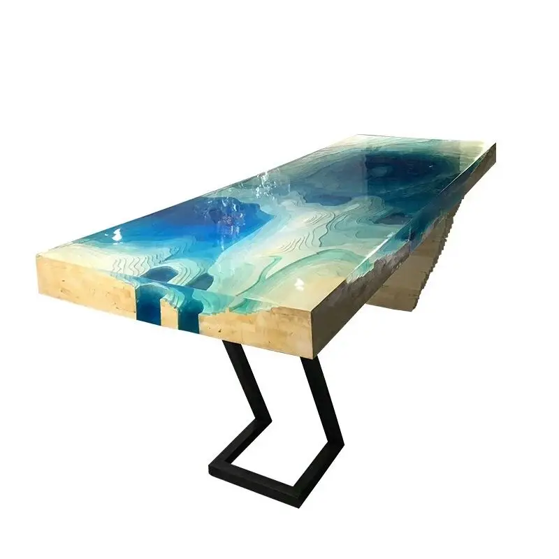 Flexible liquid epoxy resin wooden table factory top river table wood clear epoxy resin table