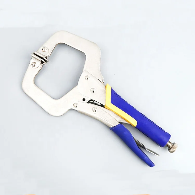 C Clamp Locking Pliers,Locking C Clamp With Non-Slip Rubber Grip, Adjustable C Pliers for Wood Working Welding Electrician