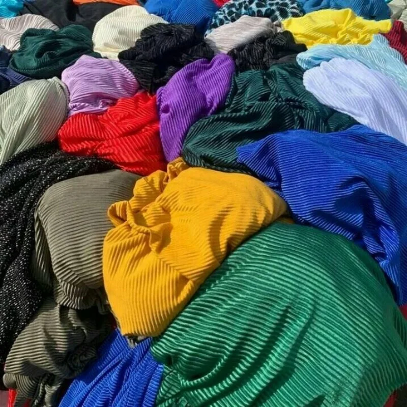 100% polyester pleated crepe tulle fabric
