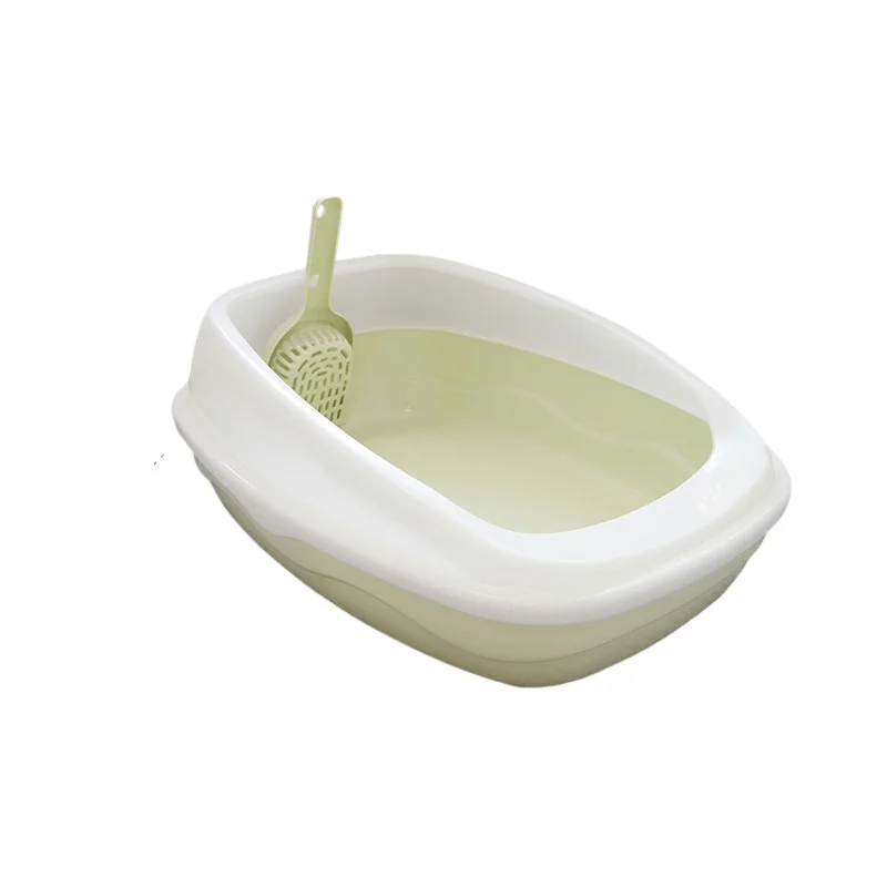 PP Material Cat Toilet Box Small Semi Package Cat Litter Basin For Kitty