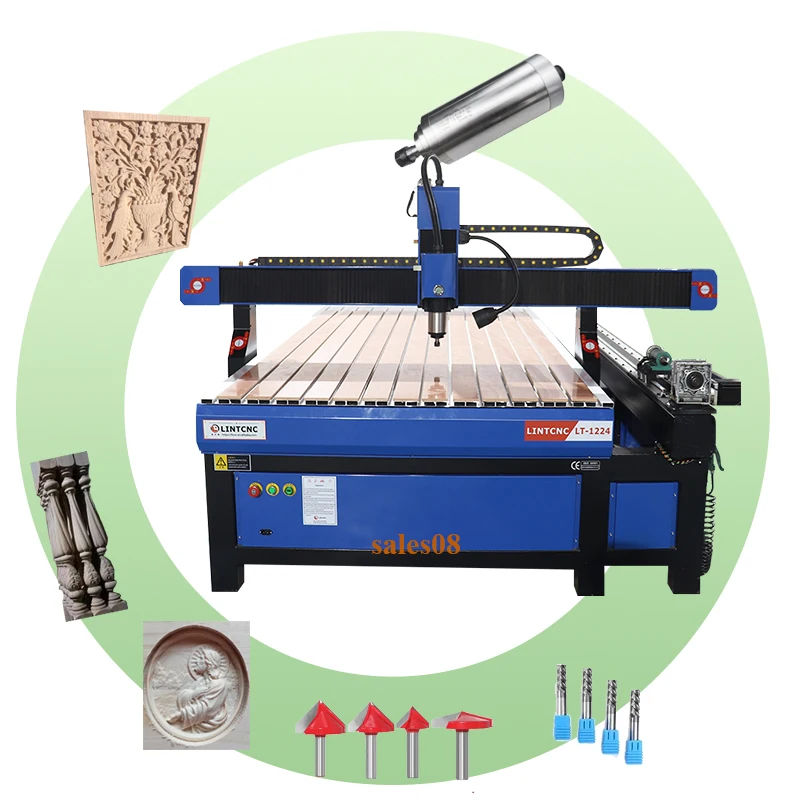 1200x2400mm Woodworking 4 Axis Cnc Router Milling Machine Drill Cut Engrave Metal Stone Lt-1224 1218 1212 6090