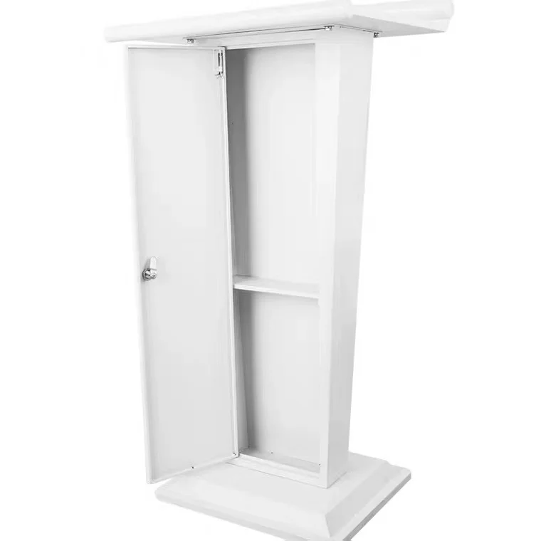 Premium Wooden Stainless Steel Speech Lectern Rostrum Pulpit Podium for Church and School furniture