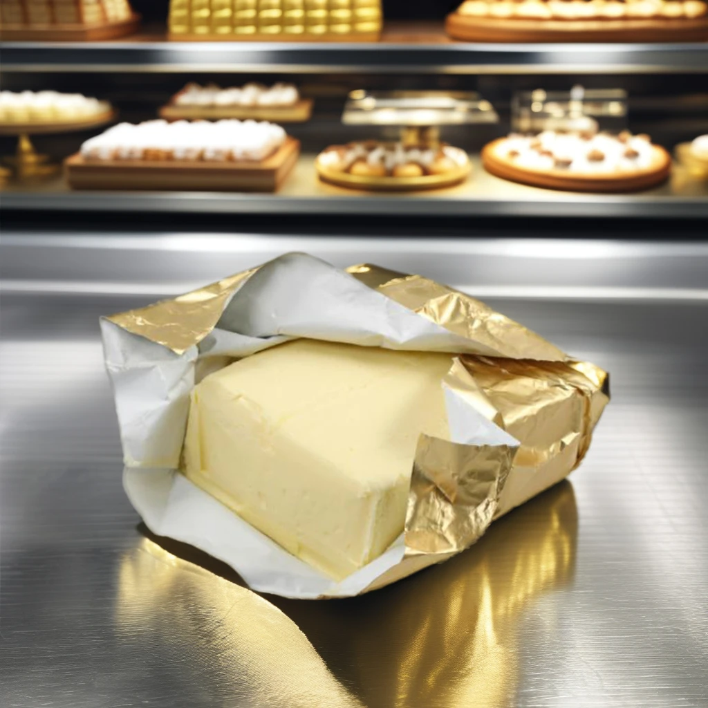 Printed and Embossed Butter Wrapping Paper Laminated Foil Paper Packaged in Roll