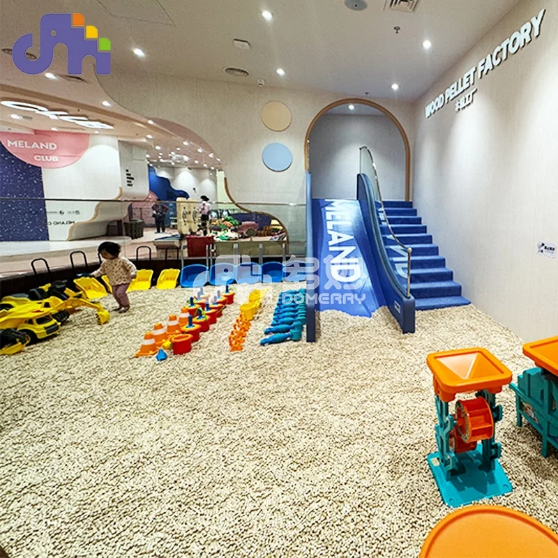 Domerry Custom Indoor Playground Amusement Equipment Soft Play Sand Pool with Real Wood Grain for Kids