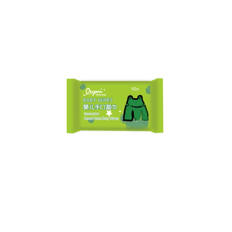 Custom Brand  Non-woven Individually Wrapped Pouch Wet Baby Mini Pocket Pack Wipes