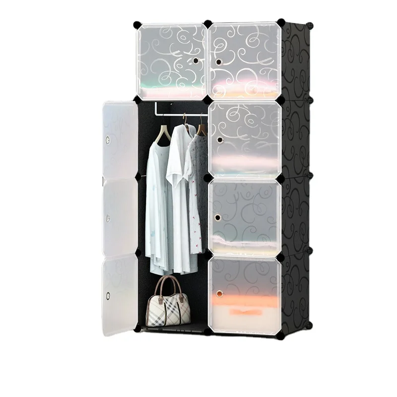 Portable Wardrobe Cheap Student Wardrobe Bedroom DIY furniture Clothes Quilt PP material DIY Wardrobe Cabinet