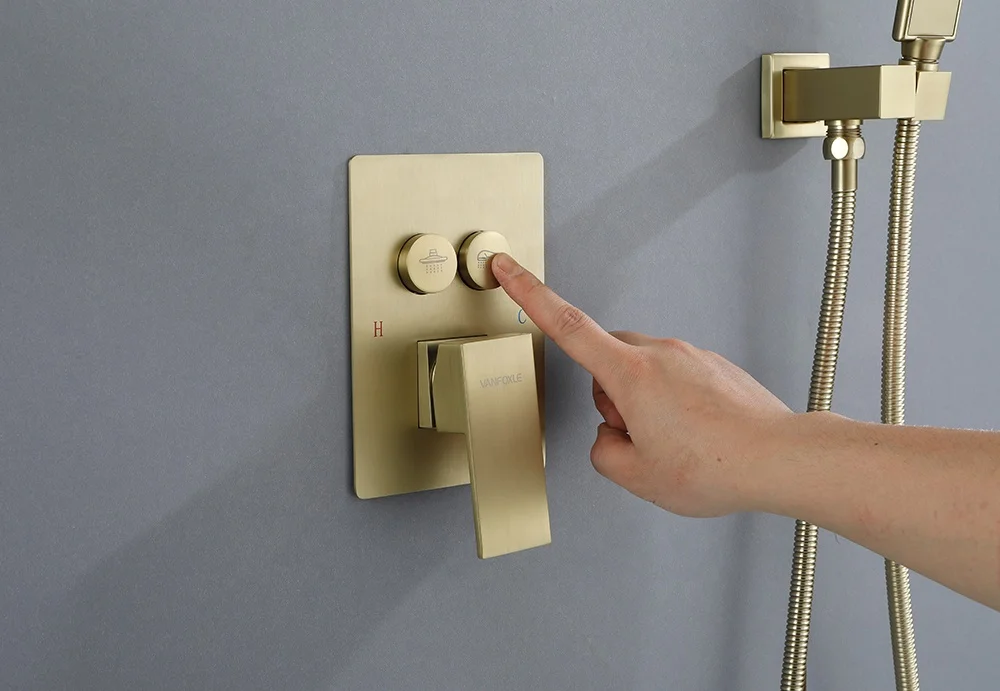 CUPC 10inch 12inch  control concealed watermark shower faucet mixer gold shower set bathroom concealed shower complete set