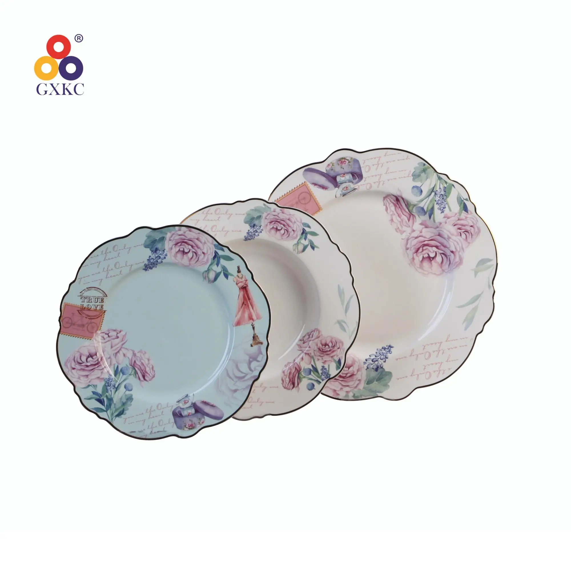 GXKC ресторан цветочный фарфор Новый Костяной Китай десерт суши тарелка