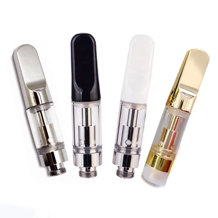 Metal tip ceramic coil cartridge high quality cbd oil empty glass tank vape carts