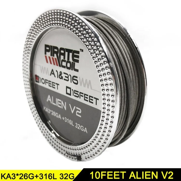 PIRATECOIL hot sell heating resistance wire true ALIEN V2 WIRE build 3*26G+32G/3*28G+32G guage