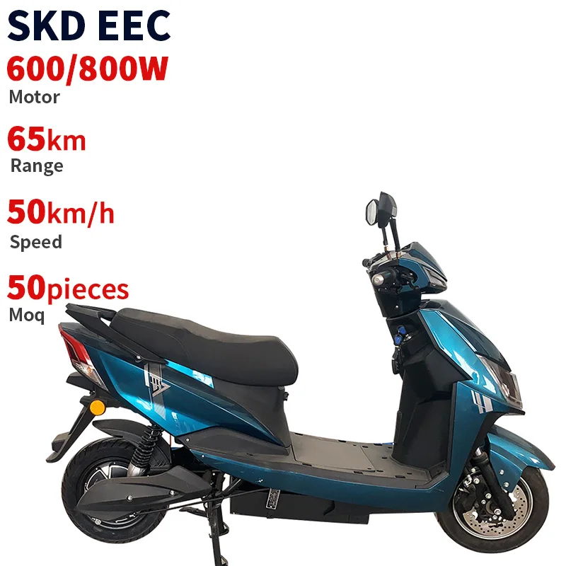 CKD SKD high performance moped scooter electric 600W/800W 40-50km/h speed 45-65km range electric moped with remover able battery