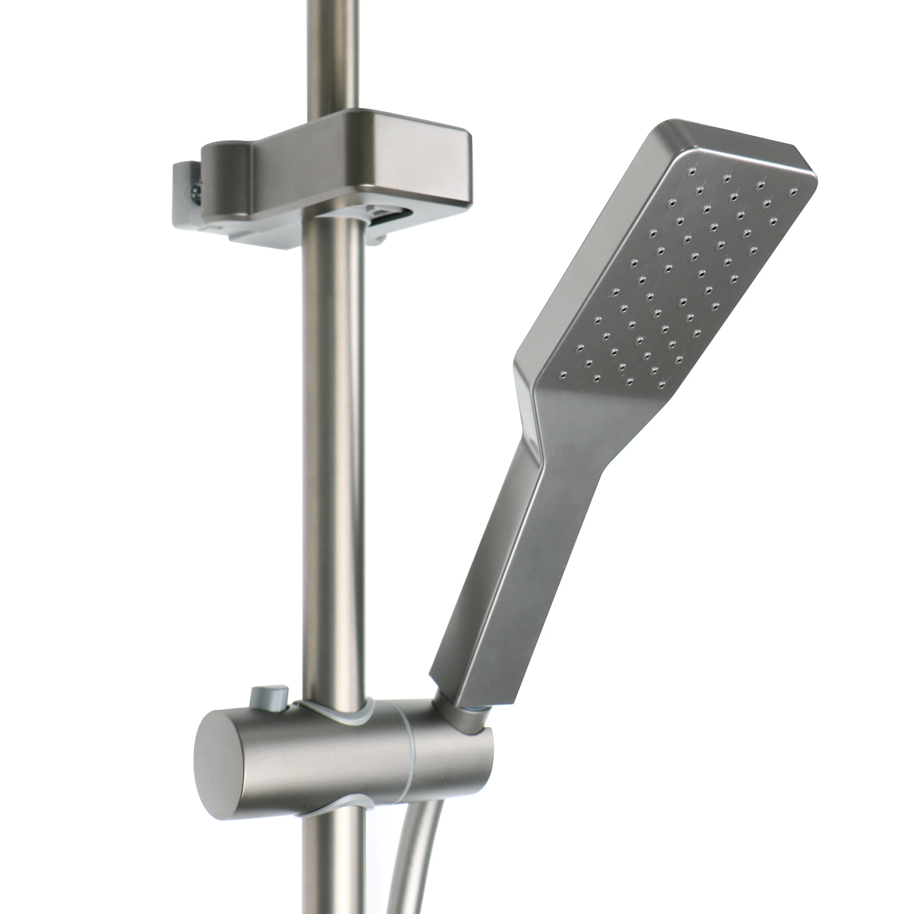 Factory Gun Grey Piano Button Shower Set Waterfall Device Piano Faucet Big Platform Thermostat Shower Set Piano Shower Set