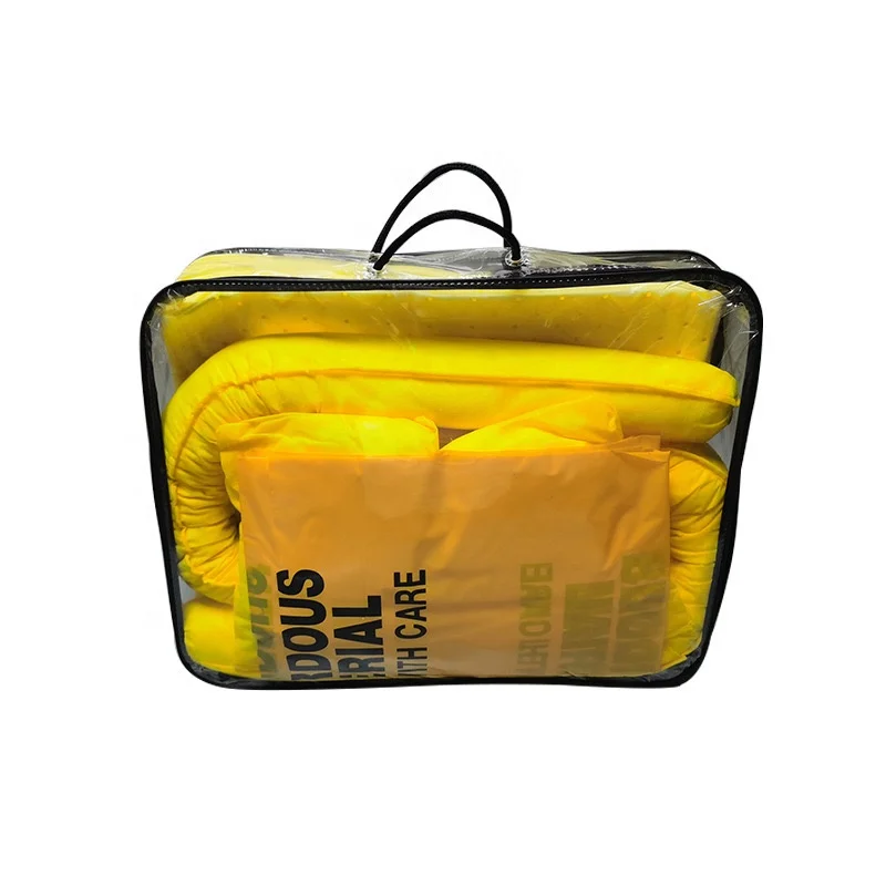 Yellow Chemical Absorbent pads spill kits 30 L capacity chemical Sorbent folded spill kit