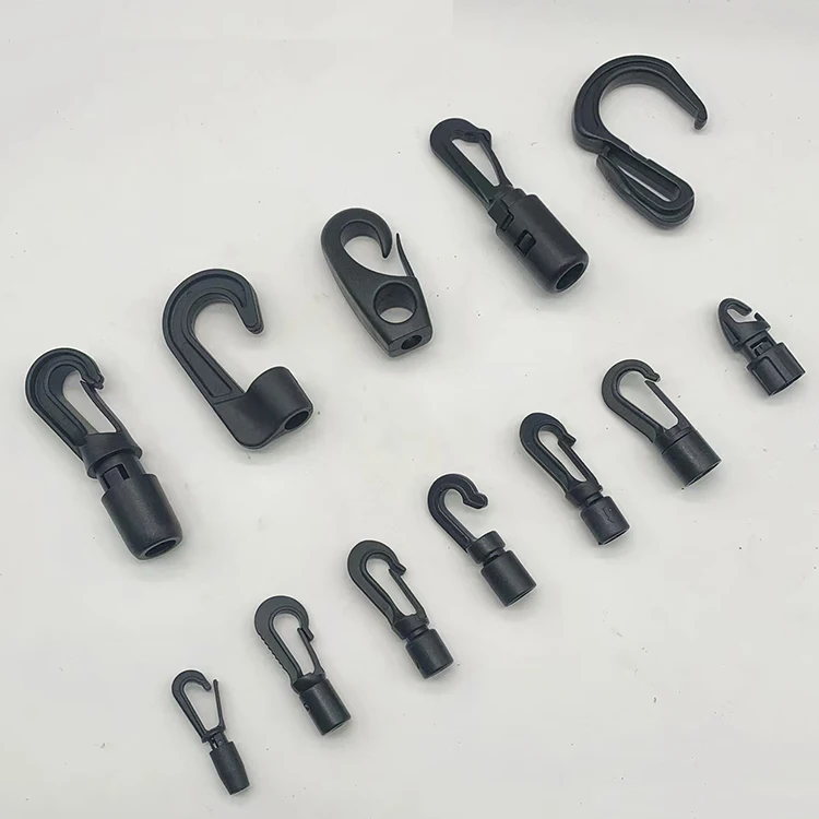 Factory Sale Multi-purpose Black Plastic Lanyard Hook Clasps Cord End Toggle for Tag ID Card