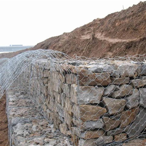 PVC Coated Galvanized Material iron wore mesh Gabion box stone cage