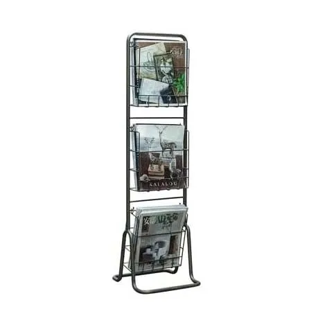 Metal Magazine Display Rack Newspaper Display Stand Information Storage Bookshelf Display Rack Brochure Organizer Stand