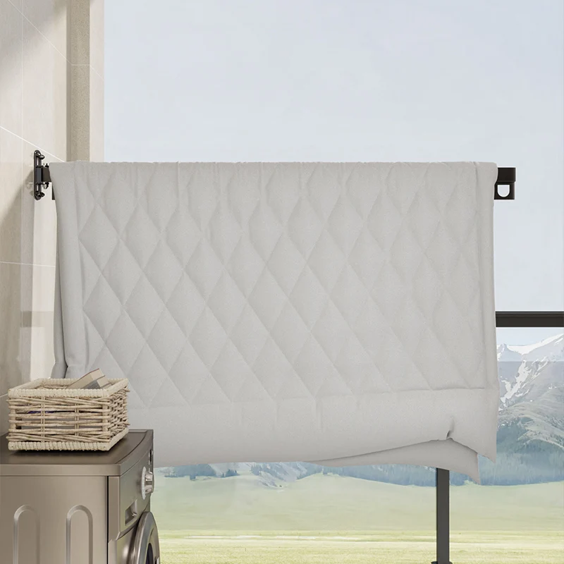 Folding Laundry Clothesline Retractable Cloth Hook Drying Rack Folding Wall Mounted Clothes Hanger Rack Space-saver