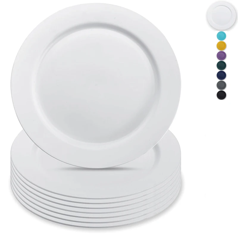 Break and Chip-resistant Durable and Kid-friendly Melamine Dinnerware Set Plastic for Indoor and Outdoor Dishwasher Safe Wedding