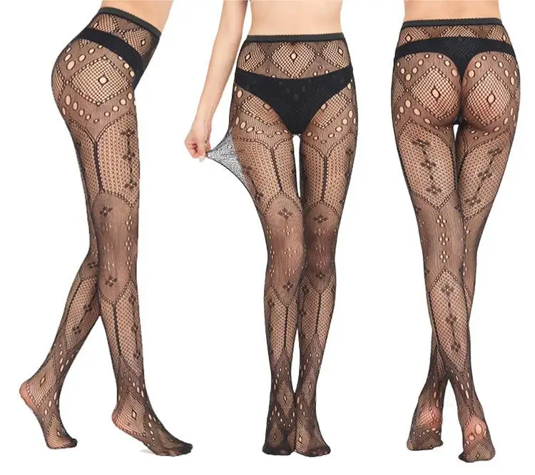 Jacquard Net Pants Sexy Fish Net Stockings Hollow-Out Temptation Bottoming Wholesale Hosiery