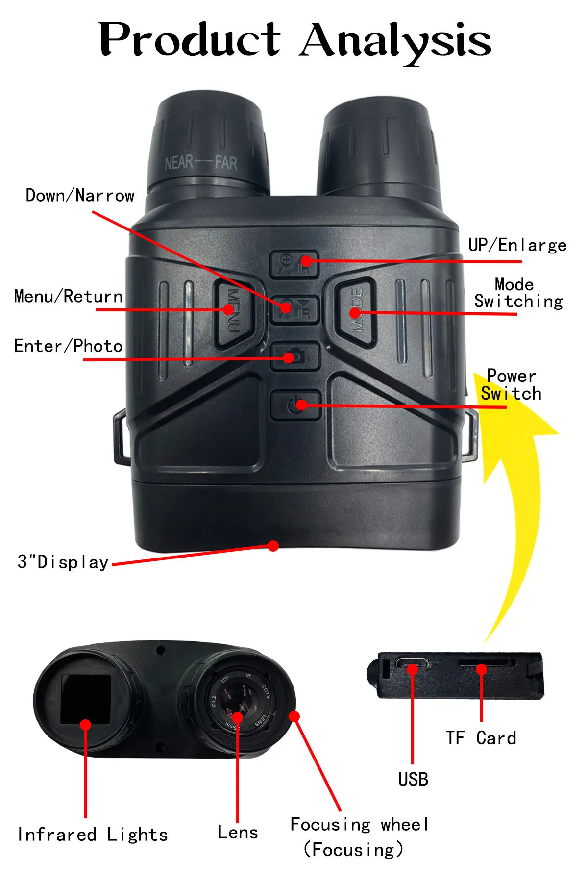 Video Infrared Night Vision Thermal Scope For Hunting NV4000 Night Vision Binoculars