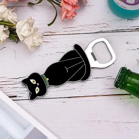 High Quality Custom Metal Cat Beer Opener Cat Animals Bottle Opener For Christmas Gift