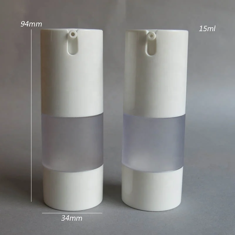 Wholesale 15ml 30ml 50ml empty travel mini vacuum clear frost round airless lotion cream plastic bottle for skin care