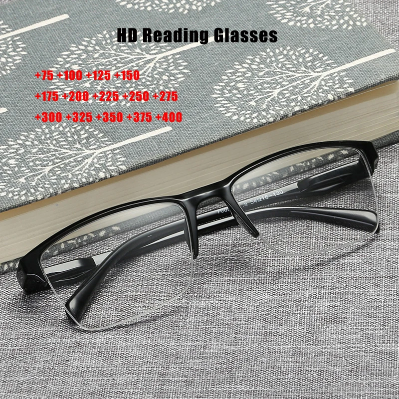 Half Frame Ultralight Reading Glasses Women Men Presbyopia Glasses  With Diopter +0.75 1.0 1.25 1.5 1.75 2.0 2.5 2.25 to 4.0