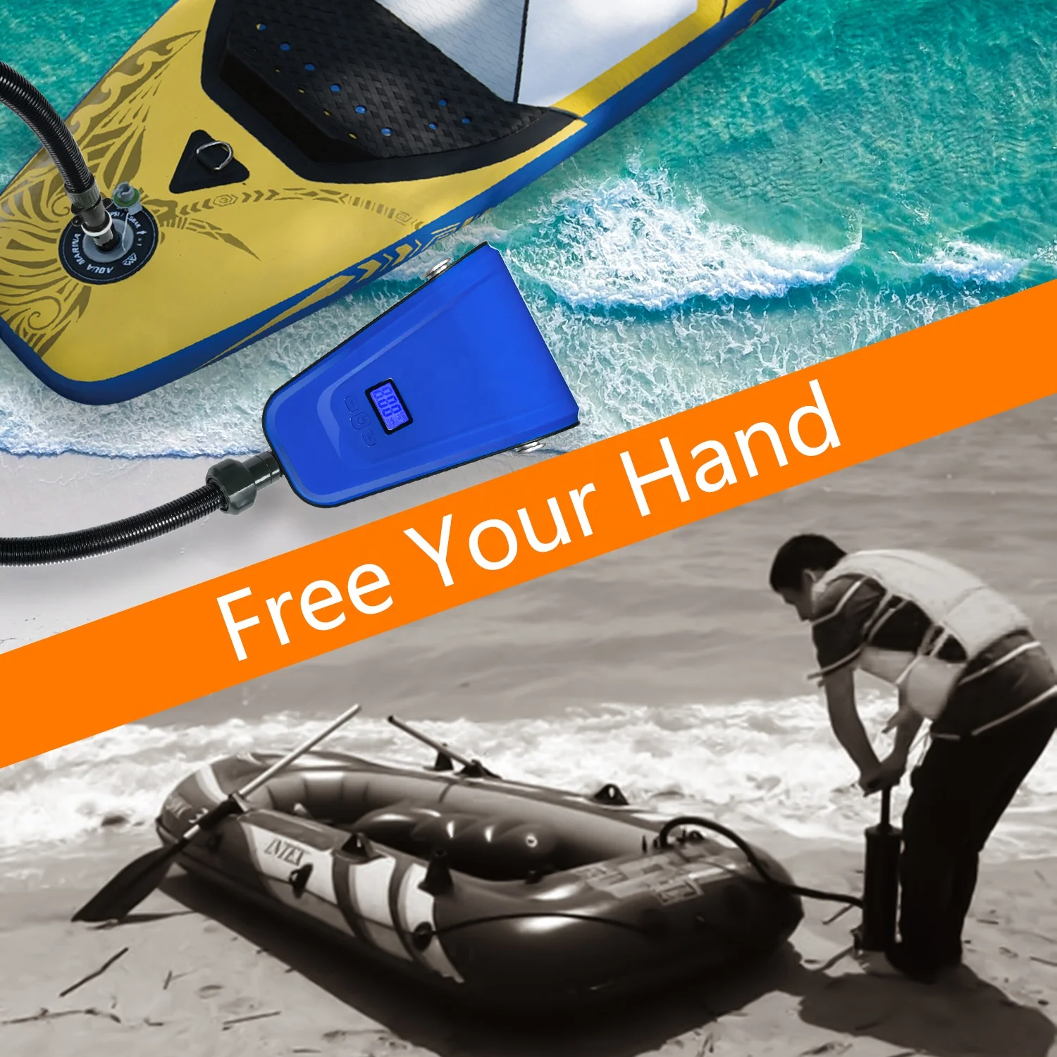 High Pressure electric stand up paddle board pump 20psi for SUP KITEBOARD PADDLE BOARD 12v CORDLESS SUP PUMP