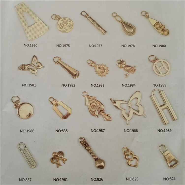 diamante rhinestone Christmas tree Leaf butterfly Skull cross cravat metal zipper slider puller pendant pull parts