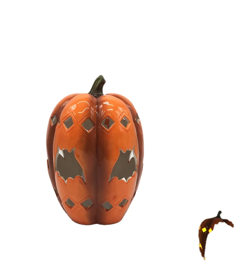 Halloween Decor Ceramic Pumpkin for  Festival Party Decor Small Horror Halloween Yard Decor