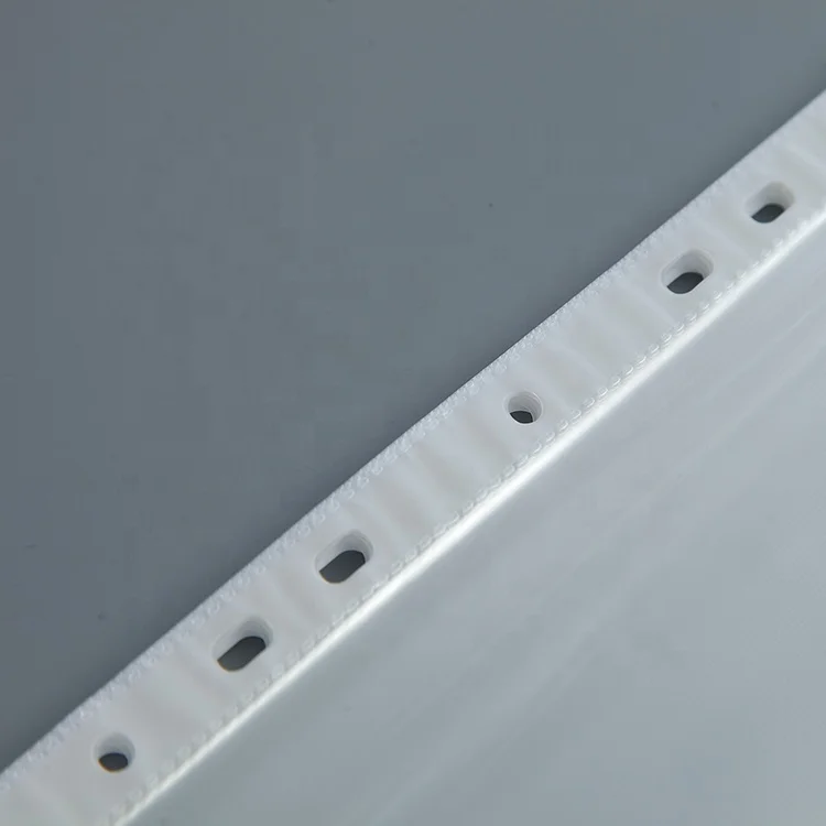 8C Transparent Smooth Surface Letter Size Plastic Files And Folders 100 Pcs/Pack 11 Hole Sheet Protectors