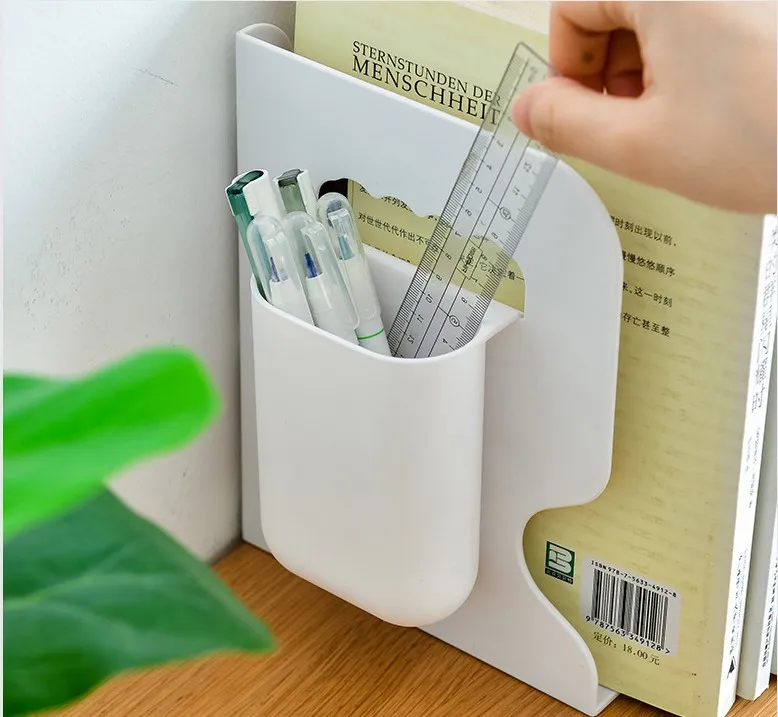 Desk Retractable Bookends for Shelves Book Support Stand Bookshelf with Pen Holder Adjustable Books Rack Folder Stoppers