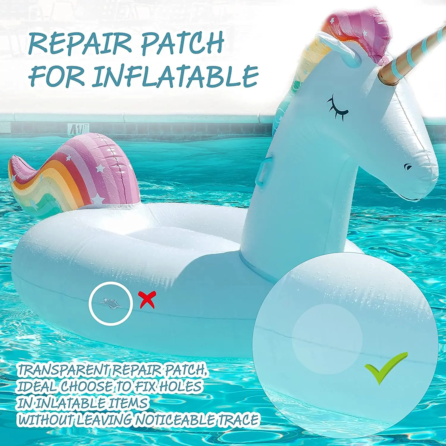 Self-Adhesive Pool Repair Patch Vinyl Plastic Repair Patches Kit for Swimming Pools Inflatable Boats Products