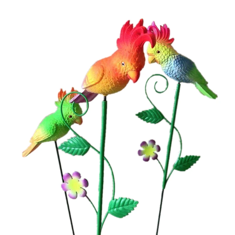 Osgoodway Wholesale High Quality Small Red Parrot Flying Bird  Animal Toys Decor Garden Ornament