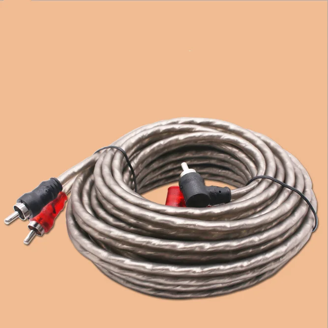 1m 2m 3m 5 m 90 degree braid Shielded 2 Rca male to male car audio cable